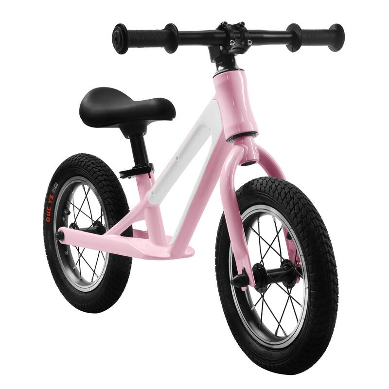 12" Toddler Balance Bike with Rubber Foam Tires and Adjustable Seat - Pink
