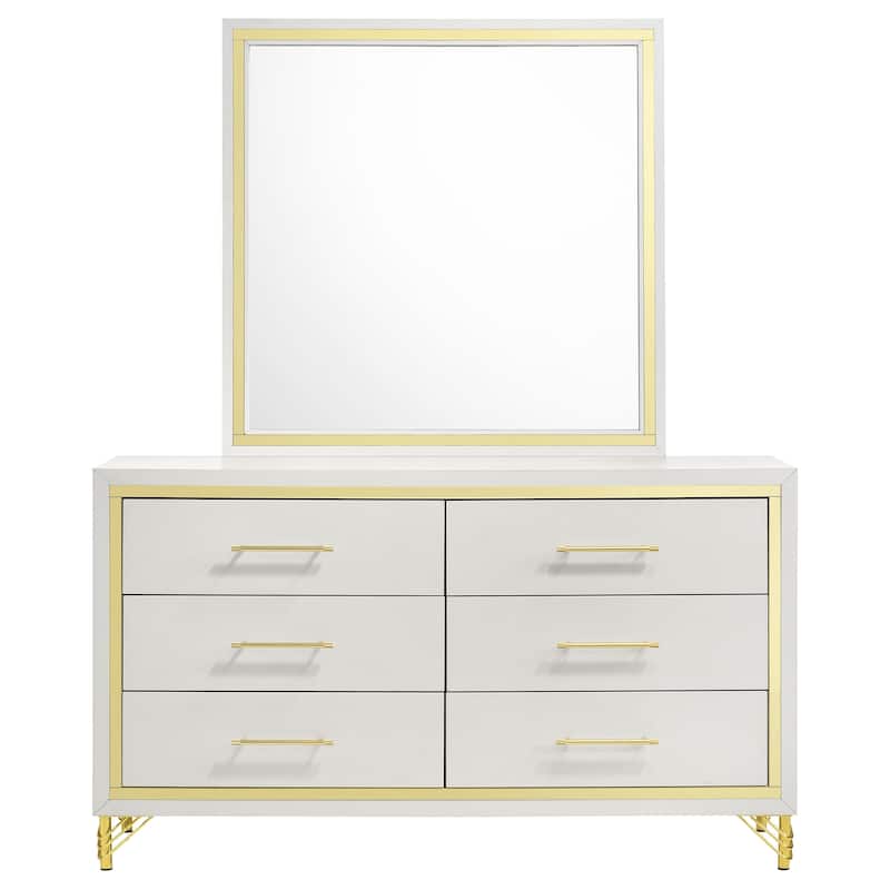 Lucia Modern Classic 6-drawer Dresser White