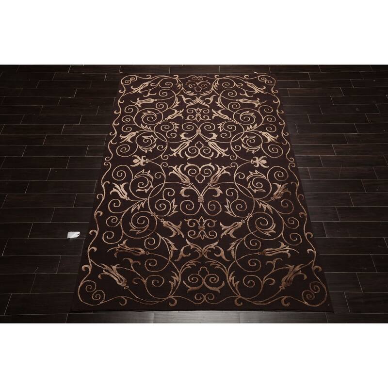 6x9 Hand Knotted New Zealand Wool Chocolate Tibetan Pile Rug - 6' x 9'