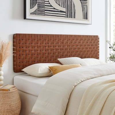 Sparta Wall-Mount Twin/Full/Queen/King Vegan Leather Weave Headboard