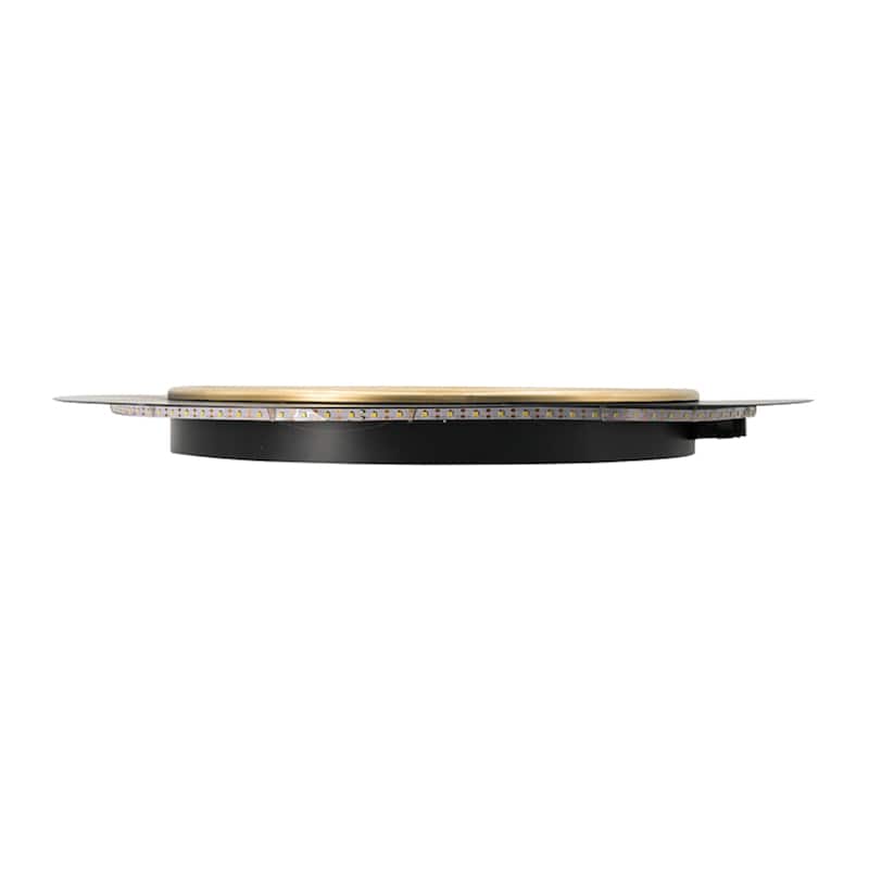 LED Lighted Round Wall Mirror - 31.5" - Black and Gold