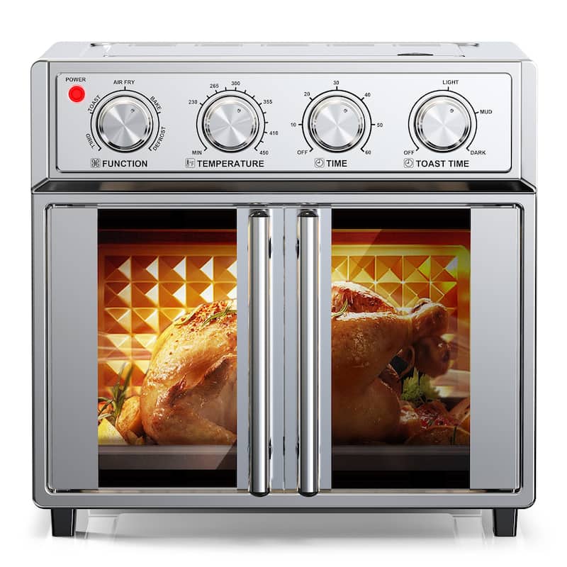 Anmytek 26QT Extra-Large French Double-Door Air Fryer Oven - 7-in-1 Toaster Oven with 7 Preset Menus, 1700W