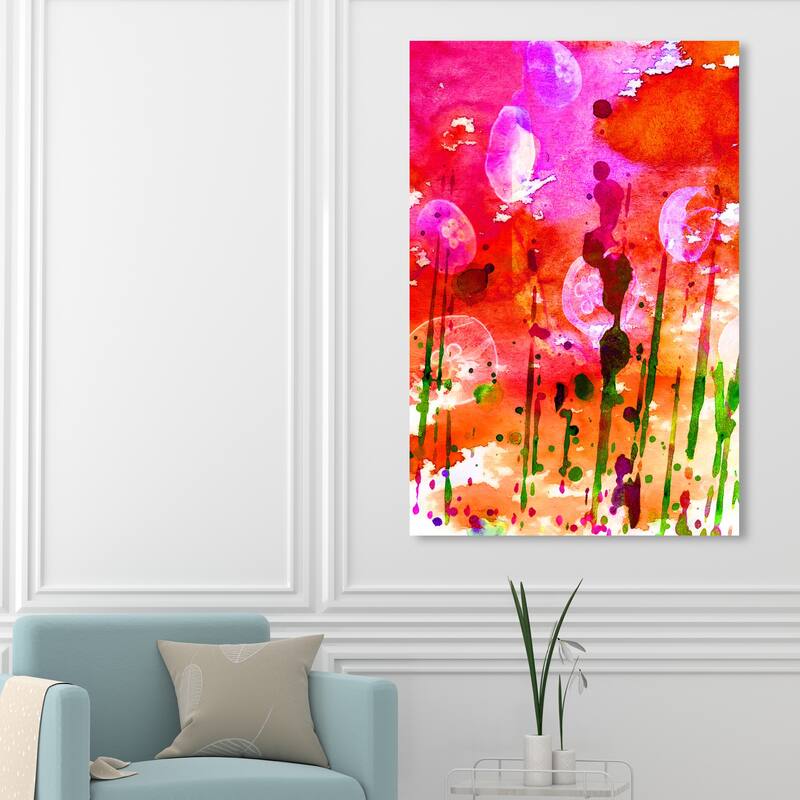 Wynwood Studio Canvas Abstract Bright Darkness Pink and Modern & Contemporary Wall Art Canvas Print - 54 x 36