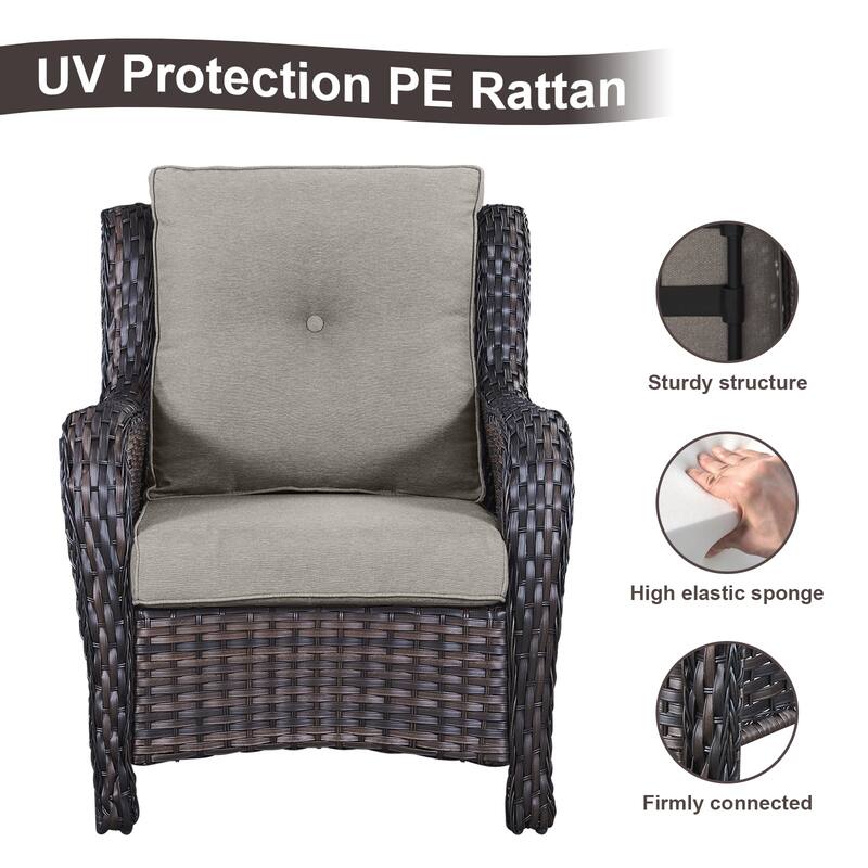 Gymojoy Outdoor Chairs with Ottoman Set of 4