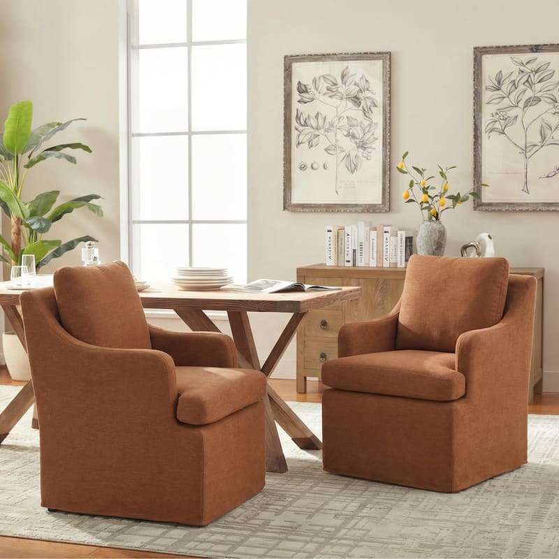 Upholstered Dining Chairs, Modern Kitchen Chairs Dinner Chairs with 4 Casters