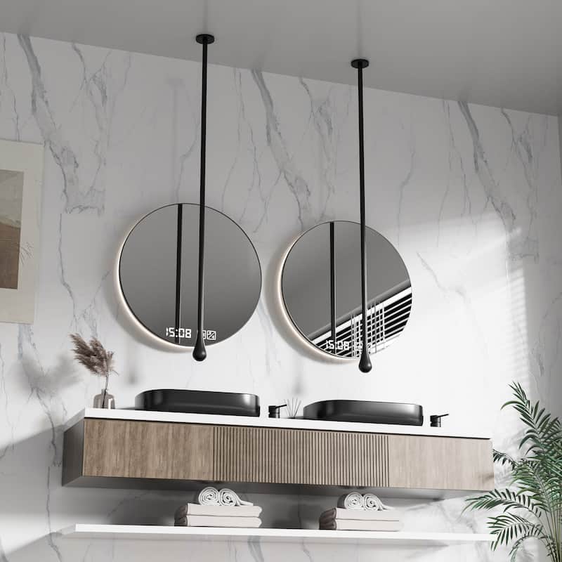 Modland 63''H Wall Mount Bathroom Faucet with High Flow & 500K Leak-Proof, Brushed Gold/ Matte Black