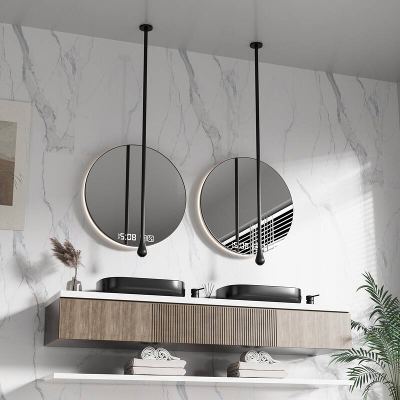 Modland Luxury 63''H Wall Mount Bathroom Faucet with High Flow & 500K Leak-Proof, Brushed Gold/ Matte Black