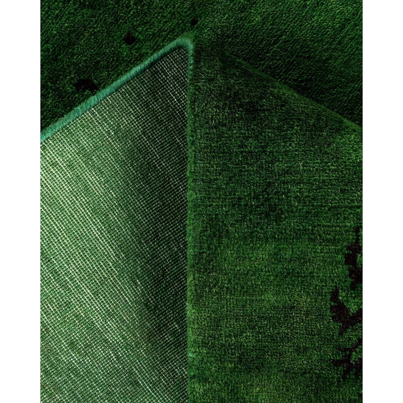 Overdyed, One-of-a-Kind Hand-Knotted Area Rug - Green - 3' 0" x 5' 2"