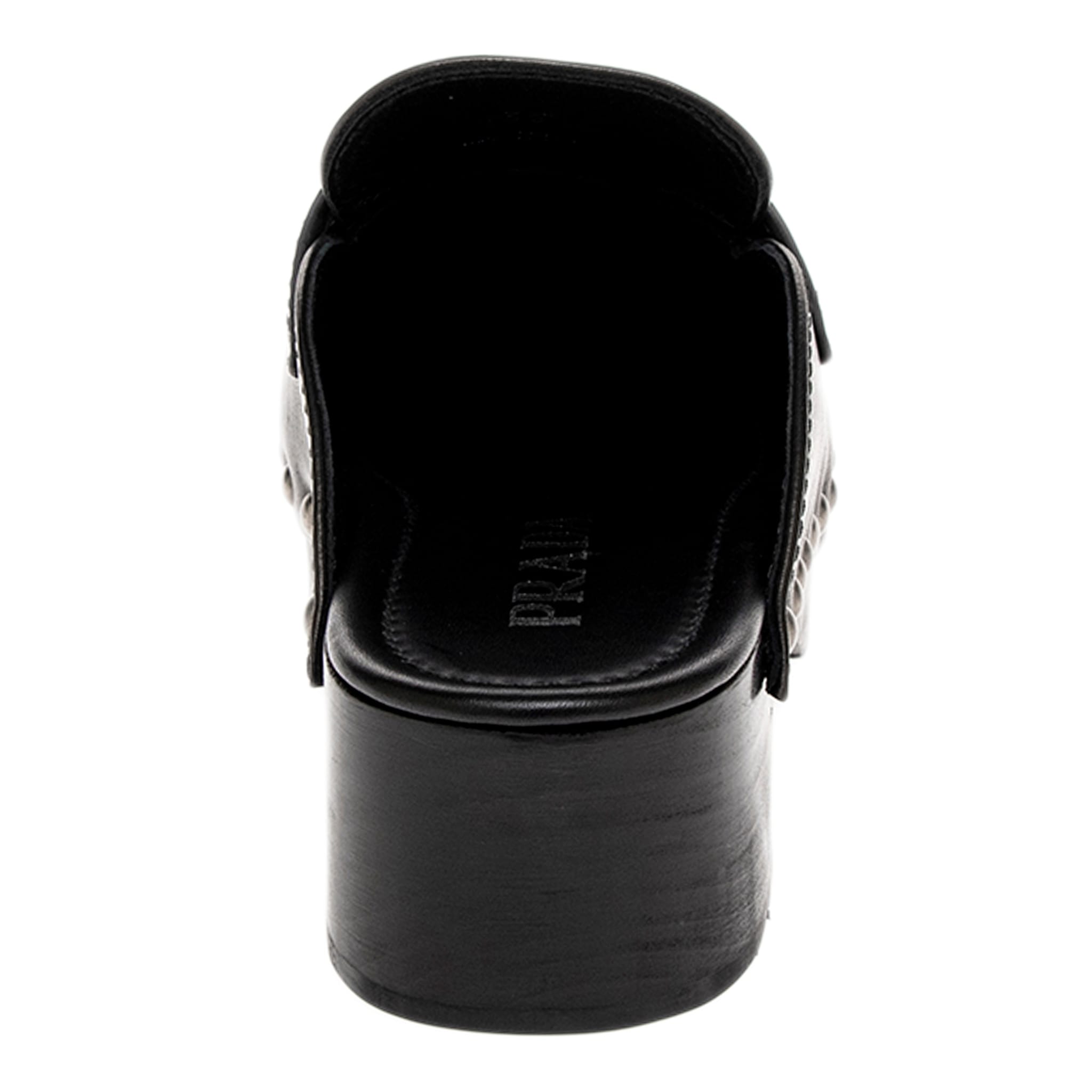 Prada Studded Leather Clogs - Overstock - 43005274