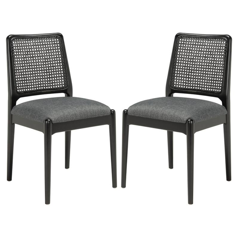 SAFAVIEH Reinhardt Rattan Cushion Dining Chair (Set of 2) - 19" W x 17.5" L x 32" H