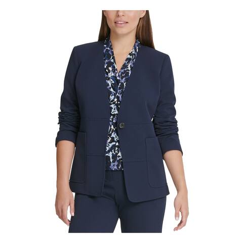 DKNY Womens Navy Blazer Wear To Work Jacket Size 4