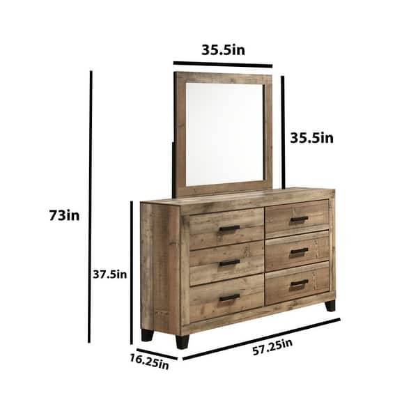 dimension image slide 1 of 5, Best Quality Weathered Brown Panel Bedroom Sets