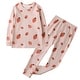 preview thumbnail 1 of 2, 100% Organic Cotton Toddler 2 Piece Pajama Set - Pink Strawberry 12-18 Months