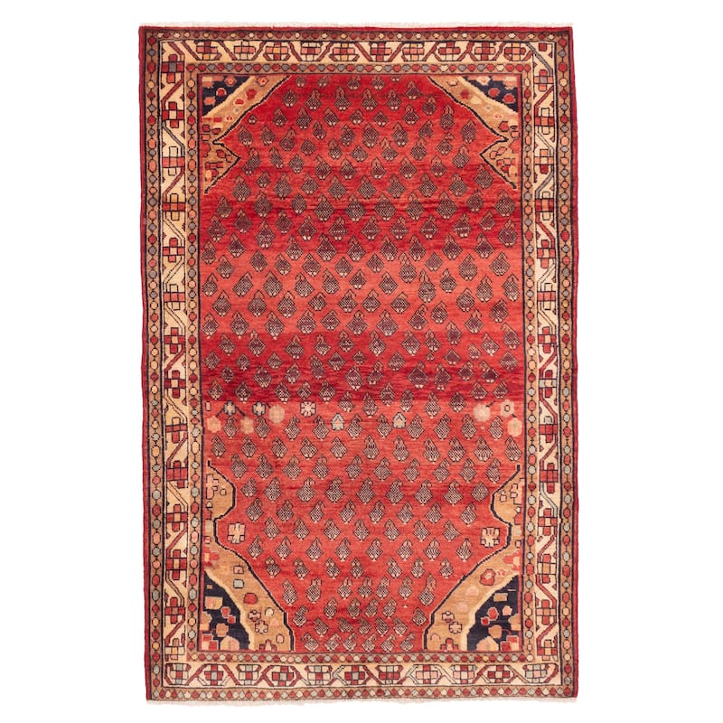 ECARPETGALLERY Hand-knotted Andelz Red Wool Rug - 4'6 x 7'1