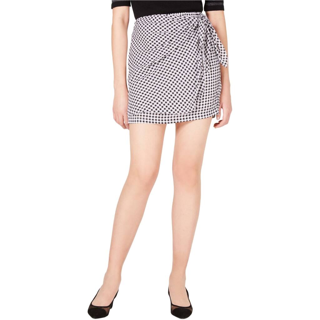 maison Jules Womens Classic Gingham A-line Skirt,, Black, Medium