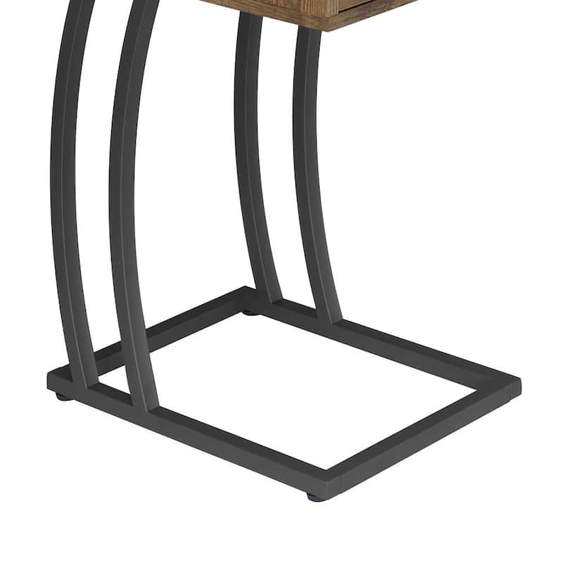 Antique Nutmeg and Gunmetal Hi-tech Accent Table