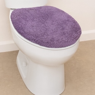 Home Weavers Waterford Collection Cotton Toilet Lid Rug | Elastic Fit | Fit Most Standard Toilet Lid | 18"x18"