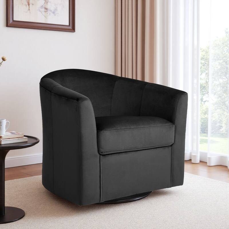 Upholstered Velvet 360° Swivel Accent Arm Chair