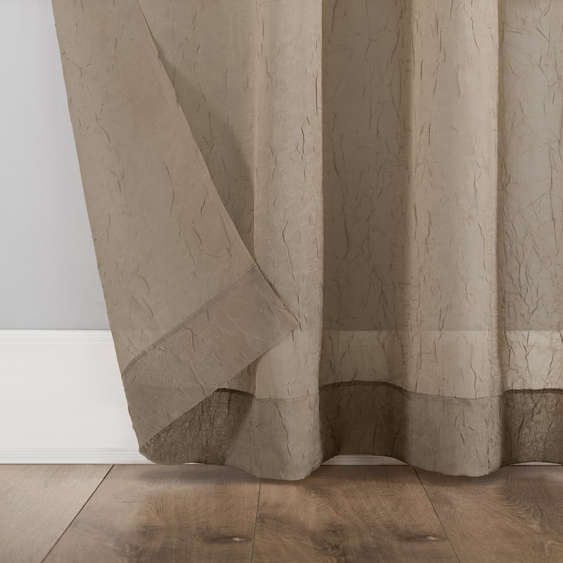 No. 918 Erica Crushed Voile Sheer Rod Pocket 1-Piece Curtain Panel, Single Panel