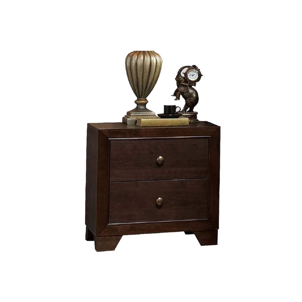 Nightstand with 2 Drawers in Espresso Finish