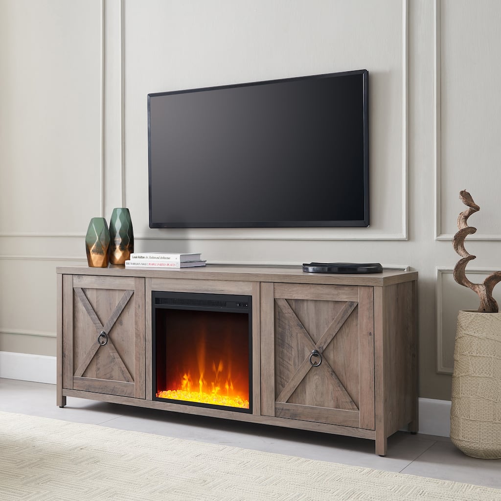 Granger 58" TV Stand with Crystal Fireplace Insert