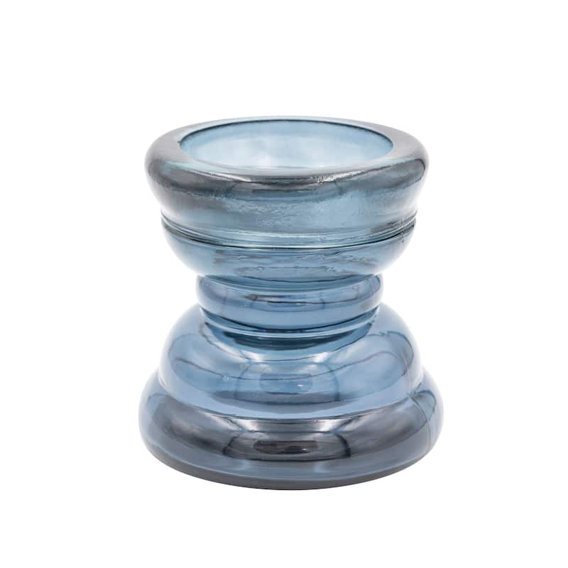 Reclaimed Glass Pillar Holder - 4.7"L x 1.0"W x 4.5"H