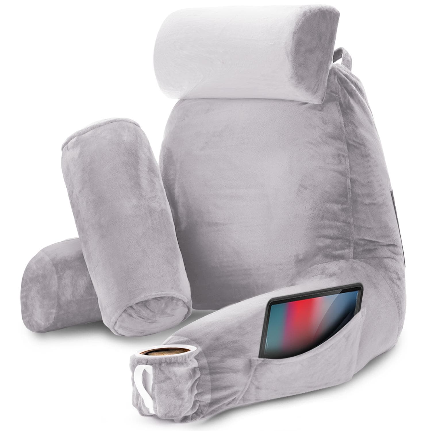 Bed backrest pillow with arms sale
