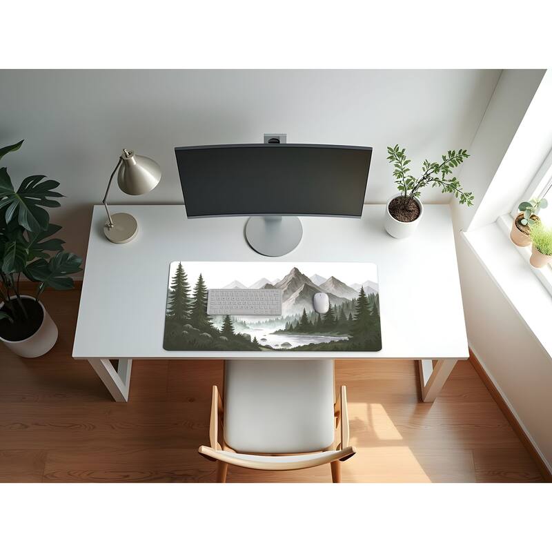 Sweet Jojo Designs Woodland Forest Boy, Girl, Unisex Neutral Large Mouse Pad Desk Mat - Green Nature Theme Pine Tree Hunter