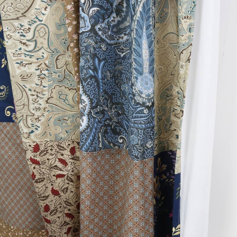 Sanders Floral Paisley Patchwork Window Curtain Panel/Drapes with Tie Backs