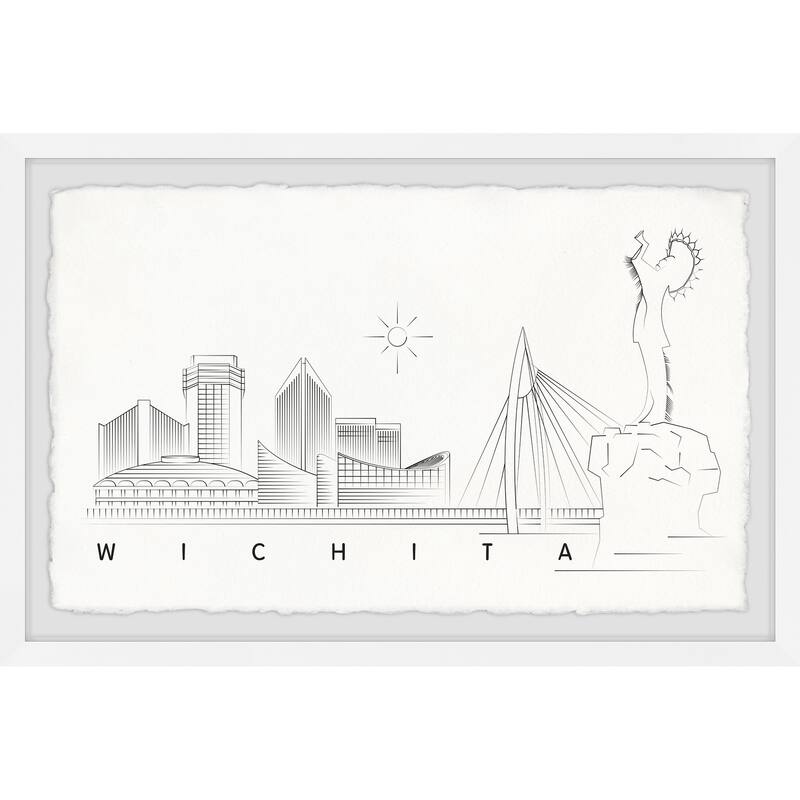 'Wichita Kansas Skyline' Framed Painting Print