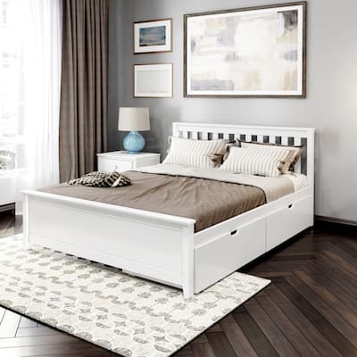 Plank and Beam Queen Bed with Storage Drawers