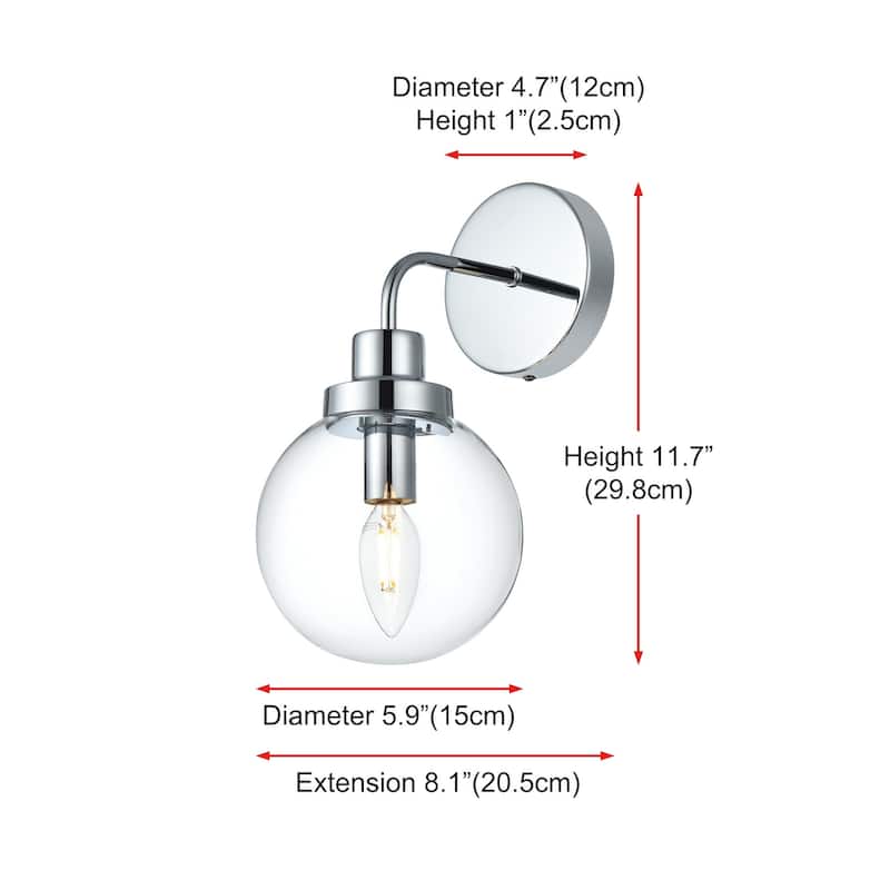 Elegant Lighting LD7031W8 Hanson 12" Tall Bathroom Sconce