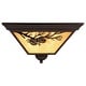 preview thumbnail 10 of 11, Douglas Warm Bronze Rustic Outdoor Flush Mount Ceiling Light Pine Cone Motif Amber Glass - 14-in W x 7-in H x 14-in D