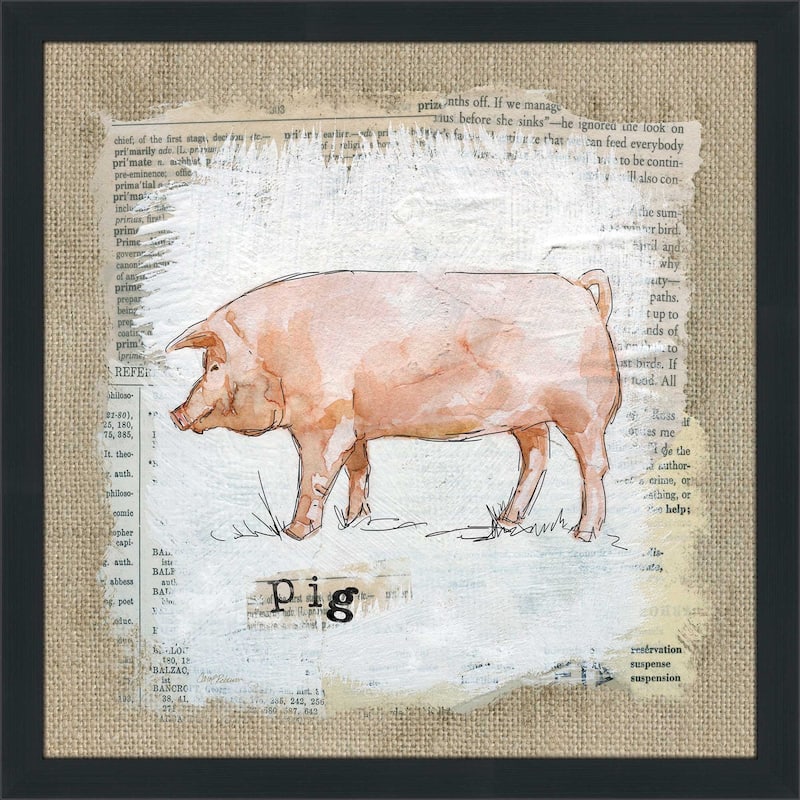 "Burlap Pig" by Carol Robinson Print on Acrylic.
