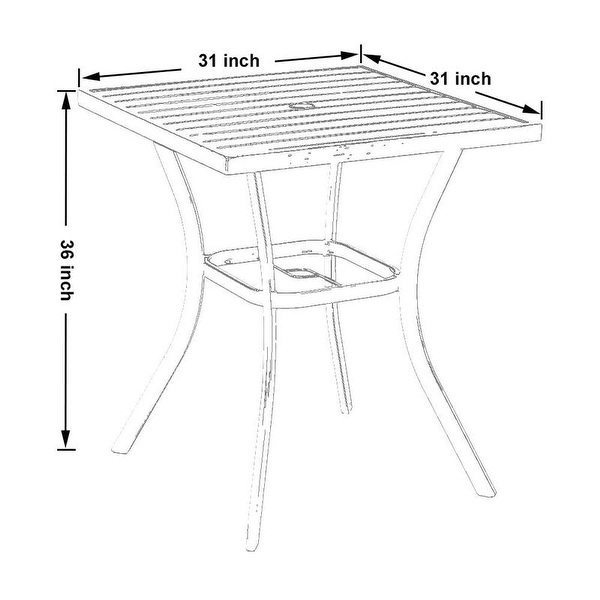 36 inch patio table outlet with umbrella hole
