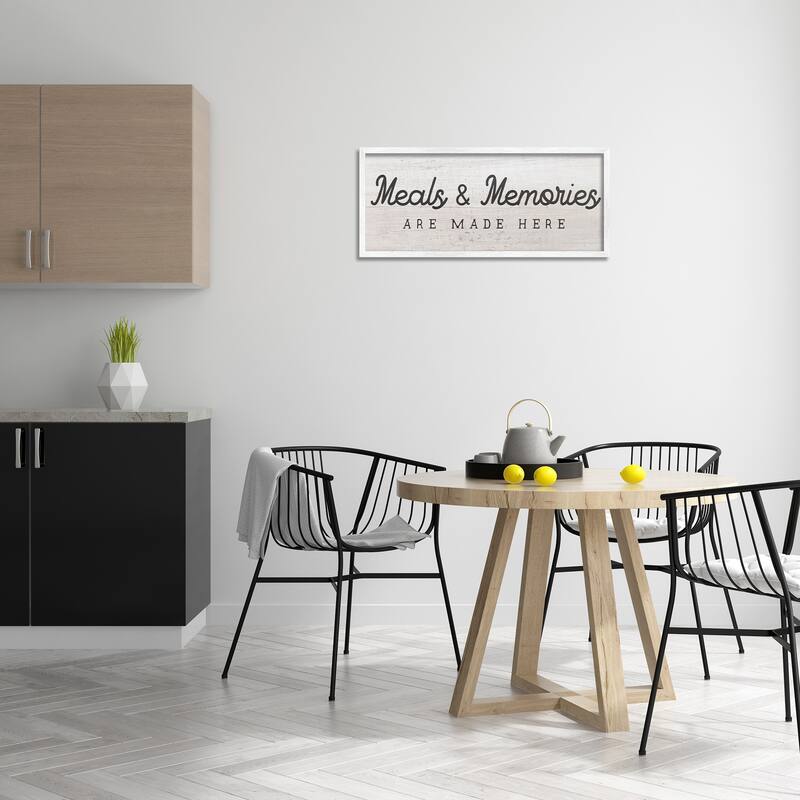 Stupell Meals & Memories Made Here Rustic Kitchen Sign Framed Wall Art - Black