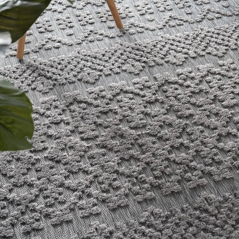 In- & Outdoor Rug Marrakesh Trellis Pattern with High/Low Effect