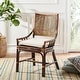 preview thumbnail 3 of 34, SAFAVIEH Donatella Coastal Rattan Cushion Chair - 22" W x 24" L x 37" H Brown/Black