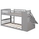 preview thumbnail 3 of 32, Twin Over Twin Bunk Bed With Drawers With Convertible Ladder And Slide