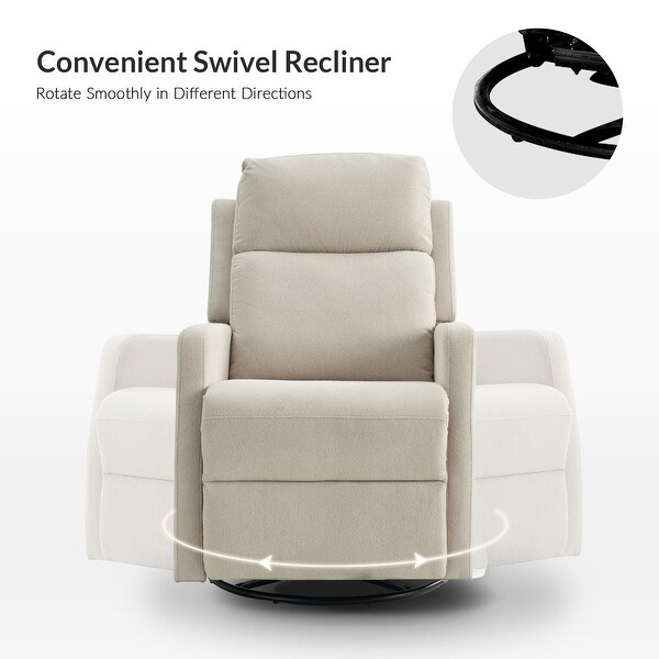 Julian Modern Swivel Rocker Manual Recliner Set of 2 by Hulala Home Ivory
