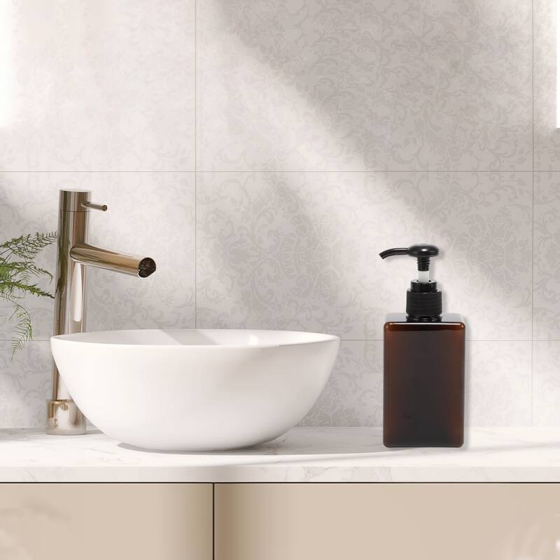 Square Simple Soap Pump Dispenser for Bathroom Laundry Rooms - Brown - 200ml