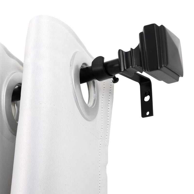 UTOPIA ALLEY Wall Mounted 5/8 Inch Curtain Rod - Curtain Rods For Windows 28 to 48 Inch - 28"-48" - Black