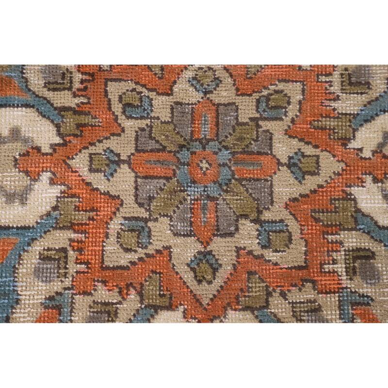 Over-Dyed Blue Tabriz Vintage Area Rug Handmade Wool Carpet - 6'5" x 9'5"