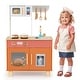 preview thumbnail 1 of 19, Costway Kids Play Kitchen with Microwave Stoves Rotation Knobs Ice - See Details Brown