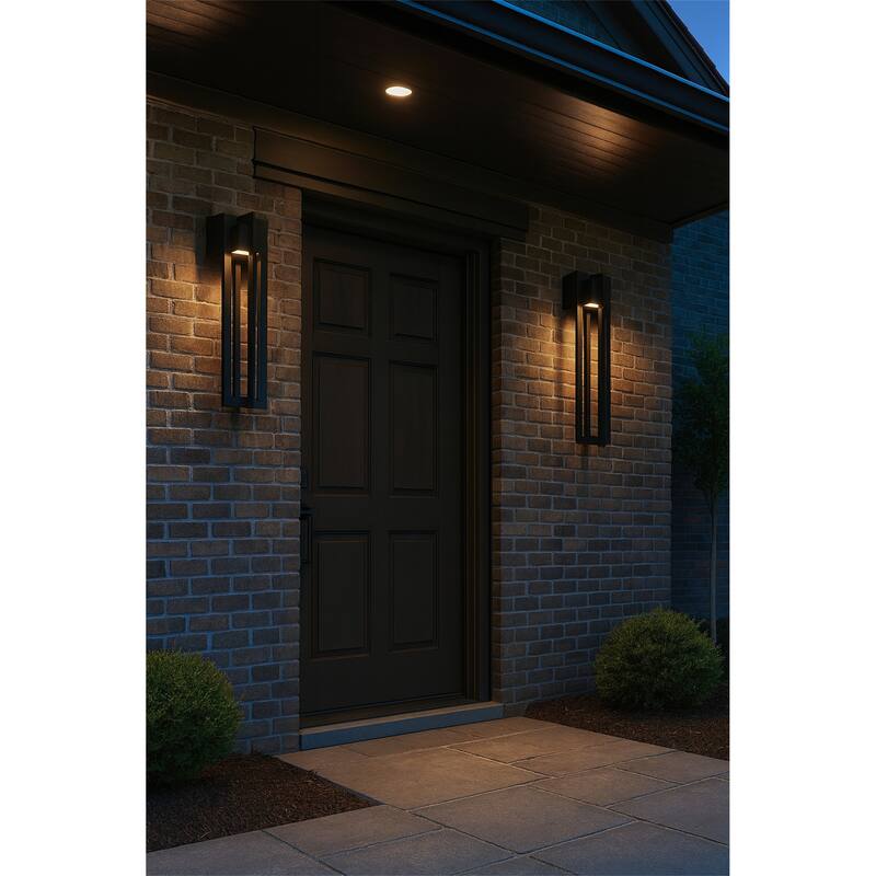 23" Black Integrated LED Outdoor Wall Sconce