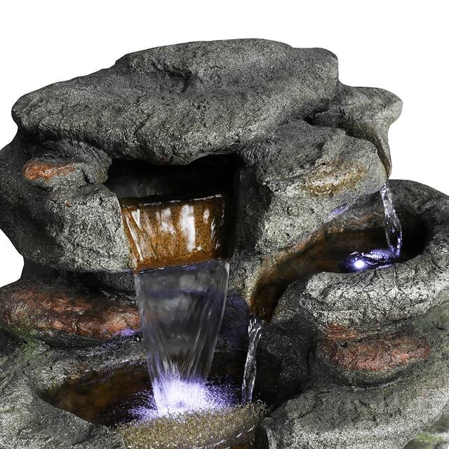 32.6" Led Light Rock Water Fountain
