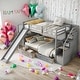 preview thumbnail 1 of 32, Twin Over Twin Bunk Bed With Storage Staircase,Drawers,Desk With Drawers And Shelves Grey