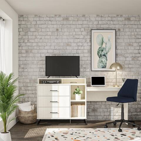 The Novogratz Kelly 3-in-1 Media Dresser and Desk Combo