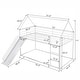 preview thumbnail 13 of 11, Twin over Twin House Bunk Bed with Slide and Convertible Ladder, Metal Frame, Guardrails for Safety, Easy Assembly, White