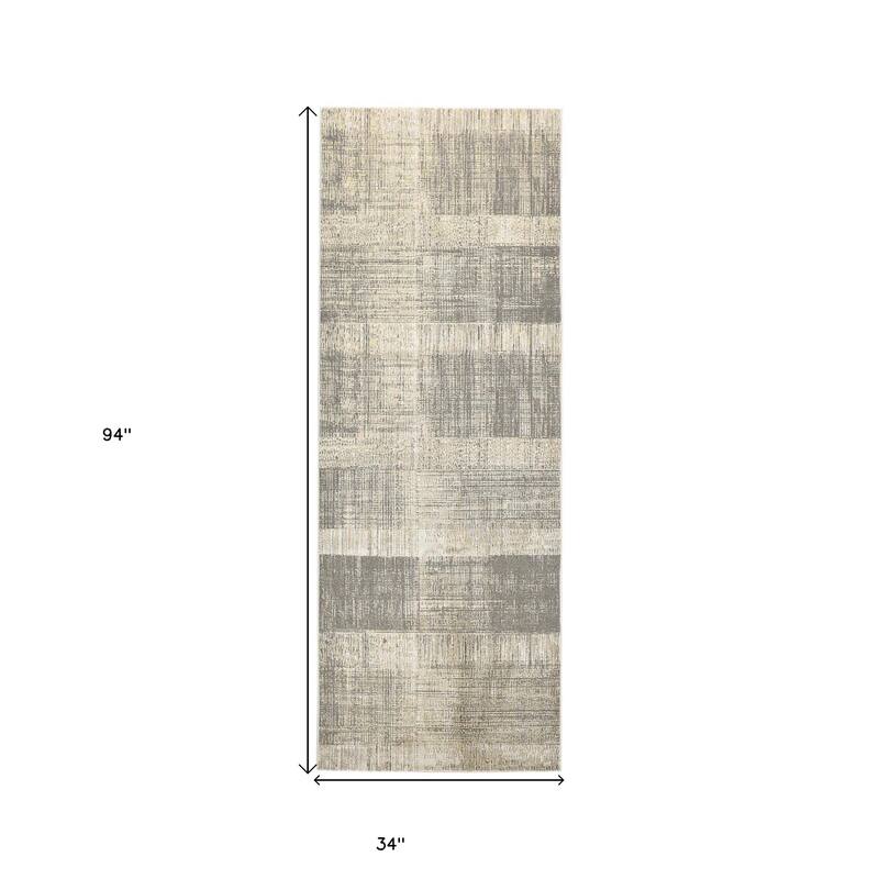 Zezex Abstract Stain Resistant Area Rug By HomeRoots - 8' Runner